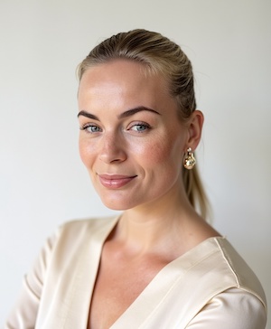 Professional headshot style example with a White background