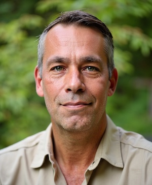 Professional headshot style example with a Greenery background